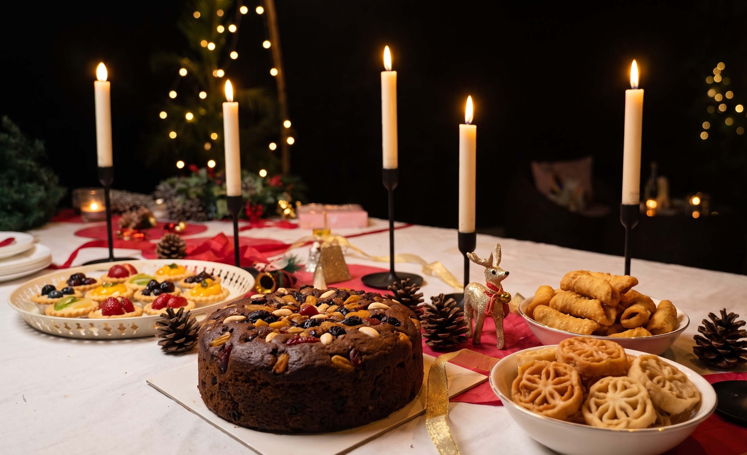 Festive dinner table prepared at By the Bruk